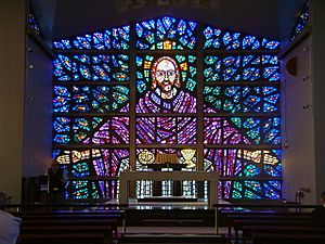 Stained Glass Window at Buckfast Abbey - geograph.org.uk - 207061