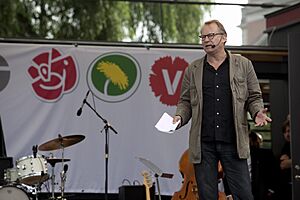 Stellan Skarsgård Rödgröna dagen i Kungsträdgården 100912
