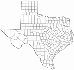 Location of Hemphill, Texas