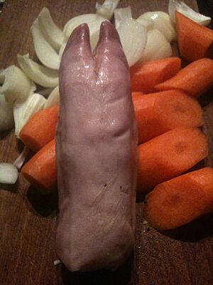 Tonight's stew thickener - a pig's trotter (as recommended by Hugh Fearnley-Whittingstall)