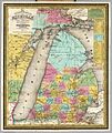 Tourist's Pocket Map Of Michigan (Samuel Augustus Mitchell, 1835)