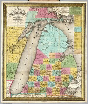 Tourist's Pocket Map Of Michigan (Samuel Augustus Mitchell, 1835)