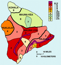 USGS Hawaii Island Lava Hazard Map