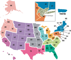 US Census regional map