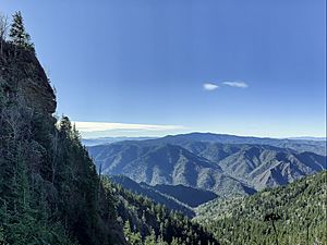 Viewpoint along Alum Cave Trail ascending towards Mount LeConte, GSMNP, TN