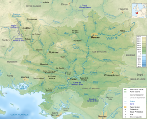 Vilaine River Drainage Basin map-fr