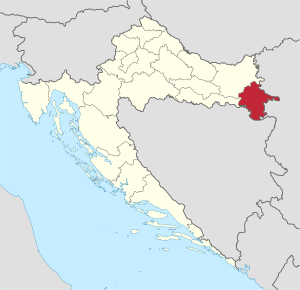 Vukovar-Srijem County within Croatia
