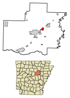Location of Judsonia in White County, Arkansas.