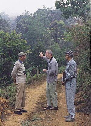 Zafar Futehally, Alan Morley and R T Chacko in Wayanad, Kerala