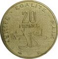 20 Djiboutian Francs in 1997 Reverse