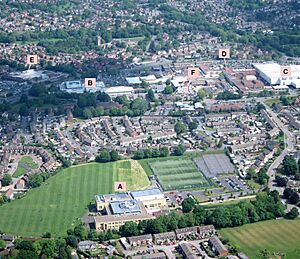 Aerial of Yate, South Gloucestershire, England 24May17 arp