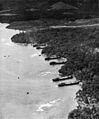 Aerial view of shoreline of Saidor