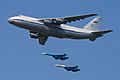 An-124 RA-82028 in formation with Su-27 09-May-2010