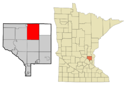 Location of the city of East Bethelwithin Anoka County, Minnesota