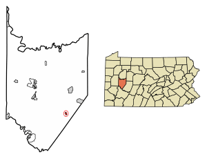 Location of Elderton in Armstrong County, Pennsylvania.