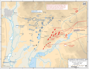 Battle of Austerlitz, Situation at 1800, 1 December 1805