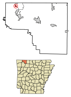 Location of Beaver in Carroll County, Arkansas.