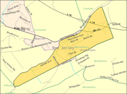 Census Bureau map of Bloomsbury, New Jersey