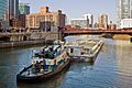Chicago River towboat and barge 080405
