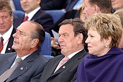 Chirac, Schroeder and Matviyenko on the Neva