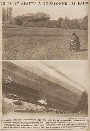 Chute du dirigeable allemand L-49 à Bourbonne-les-Bains en 1917