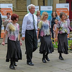 Clog-dancing at Saltaire (15227336776)