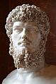 Colossal head of Lucius Verus (mounted on a modern bust), from a villa belonging to Lucius Verus in Acqua Traversa near Rome, between AD 180 and 183 AD, Louvre Museum (23450299872)