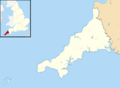 Cornwall UK district map (blank)