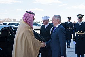 Defense Secretary James Mattis & Deputy Crown Price of Saudi Arabia Mohammad bin Salman Al Saud in the Pentagon in Washington, D.C., March 16, 2017 (33323866082)