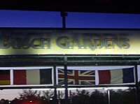 Entrance to Busch Gardens - flags