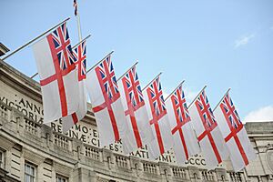 Flags Saint George's Day 2011 in Trafalgar Square, London