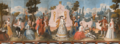 Folding screen. Sarao in a garden of Chapultepec. 18th century. Museo Nacional de Historia. Castle of Chapultepec (cropped)