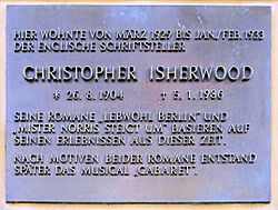 Gedenktafel Nollendorfstr 17 (Schönb) Christopher Isherwood