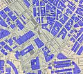 Haymarket Square Boston, overlay of 2006 building footprints on 1881 Mitchell map