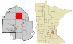 Location of Maple Grovewithin Hennepin County, Minnesota