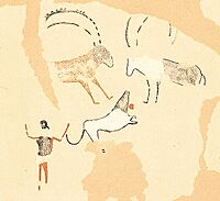 Hierakonpolis Tomb 100 Hunting dog on a leash