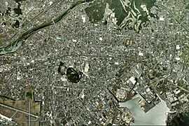 Hofu city center area Aerial photograph.2010