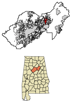 Location of Argo in Jefferson County and St. Clair County, Alabama.