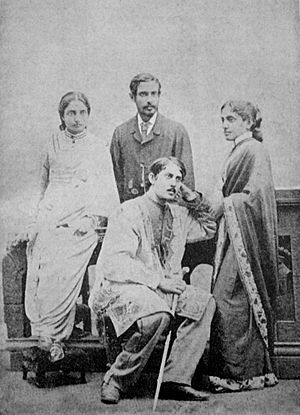 Jnanadanandini Devi, Satyendranath tagore, Kadambari Devi and Jyotirindranath Tagore