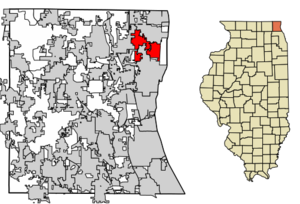 Location of Beach Park in Lake County, Illinois.