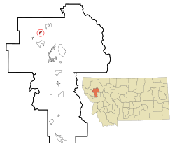 Location of Dayton, Montana