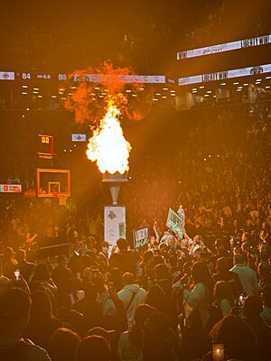 Liberty Pyrotechnic Display after an October 2024 WNBA Playoffs Win