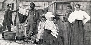 Malaga Island Residents with Missionary, 1909