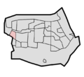 Location of Riederhoek district in Barendrecht