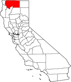 Map of California highlighting Siskiyou County