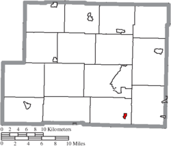Location of New Athens in Harrison County