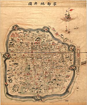 Map of Ningbo in 19th century 