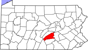 Map of Pennsylvania highlighting Perry County