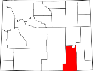 Map of Wyoming highlighting Albany County