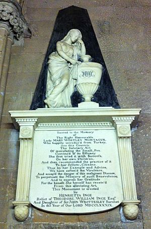 Memorial to Lady Mary Wortley Montague in Lichfield Cathedral